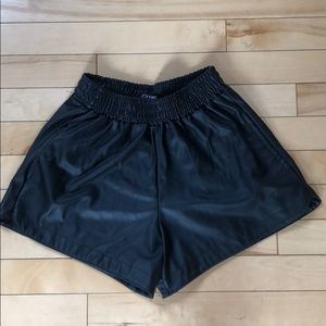 Faux leather shorts